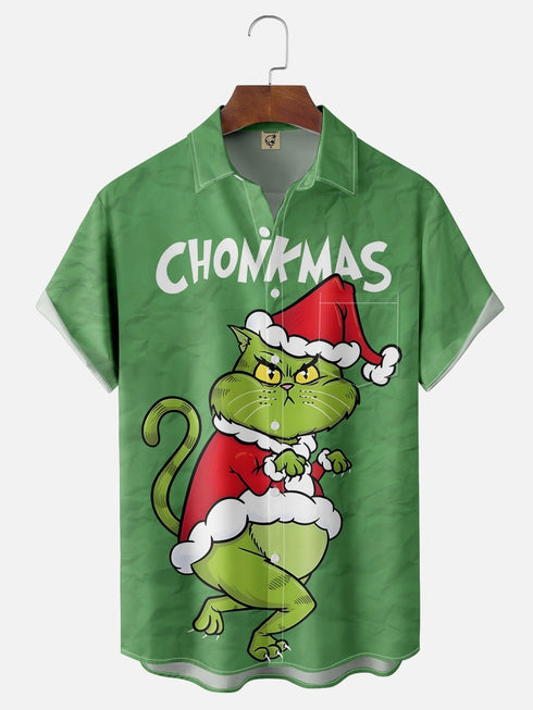 Men's Christmas Funny Graphic Short Sleeve Hawaiian Shirt